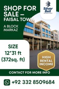 Residential plot for sale in Faisal Town A-Block – size 12×31 ft (372 sq ft)