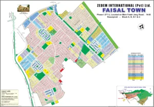 Map of C-Block Faisal Town Islamabad showing house for sale location